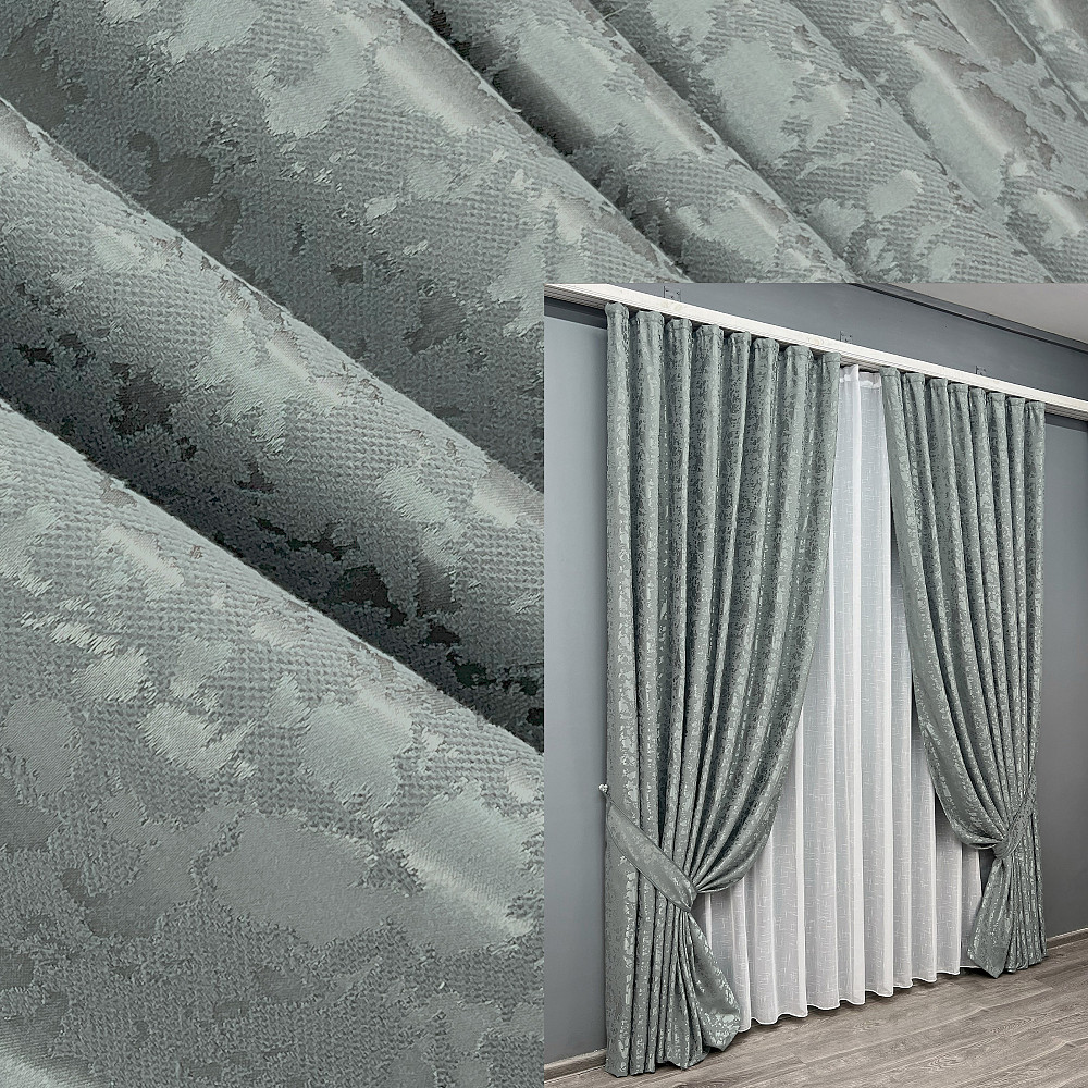 Комплект готових штор VR-Textil Льон мармур Pavliani ХО № 1264ш Сірий 100х280 см 2 шт (31-162) Київ - фото 9