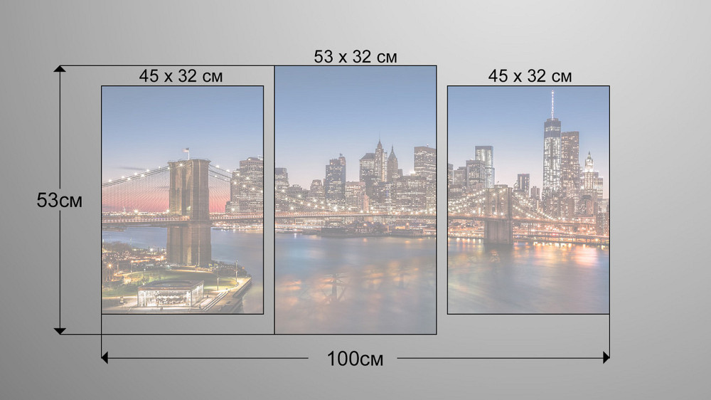 Модульна картина Нічне Місто Art-167_3 Київ - фото 3