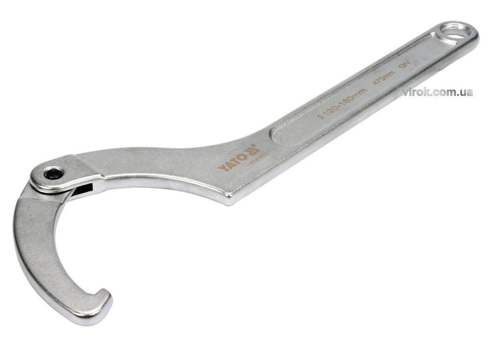 Ключ гаковий з носиком на шарнірі в діапаз. M= 120-180 мм YATO, Хр-Ванад., L= 470 мм [5/10] Одеса - фото 1