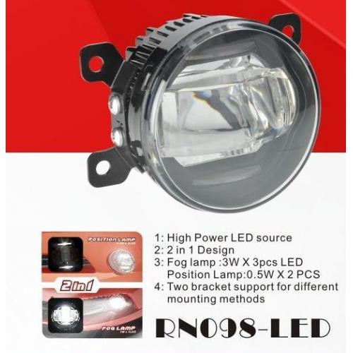 Дополнительные фары Renault/HD/NS/MB/SZ Cars RN098-LED 12V 9W+1W для противотуманных и габаритных огней с электропроводкой Харьков - изображение 1