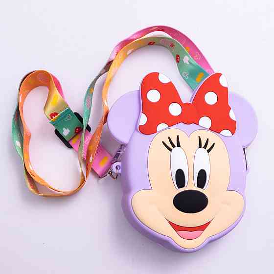 Дитяча силіконова сумка Мінні Маус 15×13×3 (см) через плече Фіолетова HP-55-9V Київ