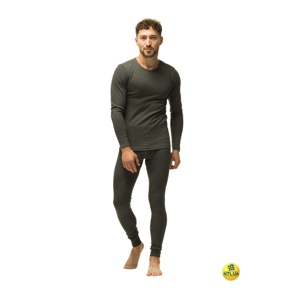 Комплект чоловічої термобілизни з утепленням, лонгслів і підштанники з манжетами Наталюкс 98-1608 XL Київ - фото 1