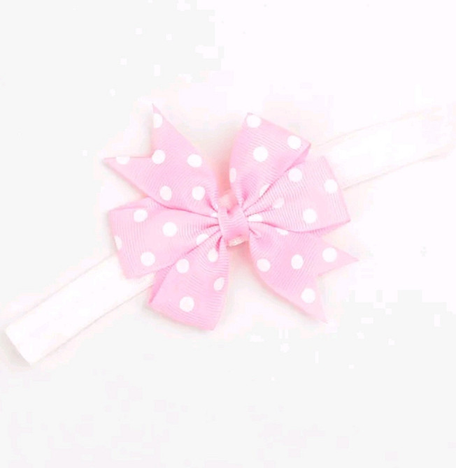 Дитяча пов'язка в горох one size рожевий Київ - фото 2