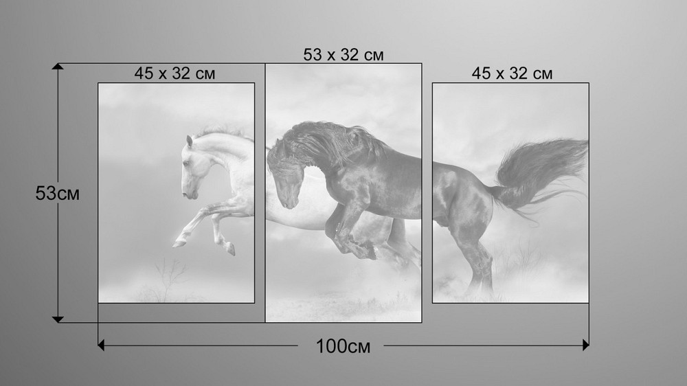 Модульна картина Природа Коні Art-40_3 Київ - фото 3