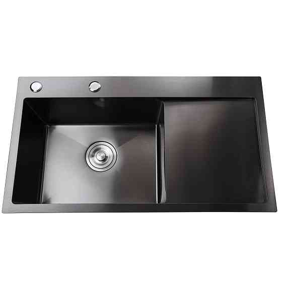 Мийка кухонна з полицею 3mm 780х430 Графіт 7843HG Mira Київ