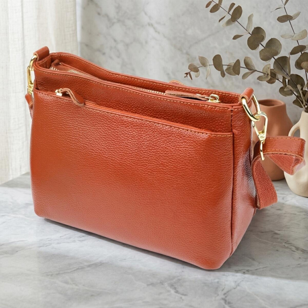 Жіноча сумка з натуральної шкіри з формостійким дном Vintage 22983 Коричневий Київ - фото 14