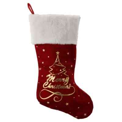 Прикраса декоративна Chomik шкарпетка новорічна декоративна 50 см, диз. ялинка, червона, зелена (5900779900202_2) Вінниця