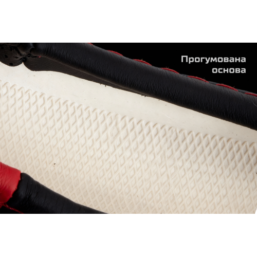 Захисний чохол на кермо VLOD-L2607 BK/RD M чорний-червоний шкіряний Харків - фото 5