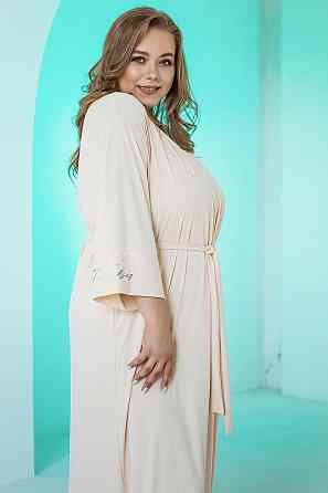 Довгий жіночий халат TotalFit XA2-Q10 Бежевый, M/L Киев