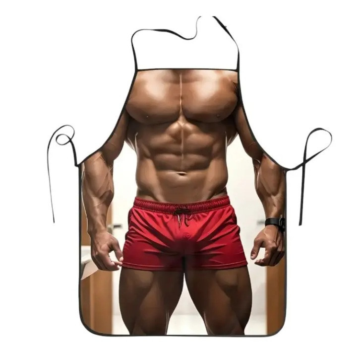 Фартук с приколом мужской кухонный мускулистый торс для гриля барбекю и подарка Киев - изображение 5