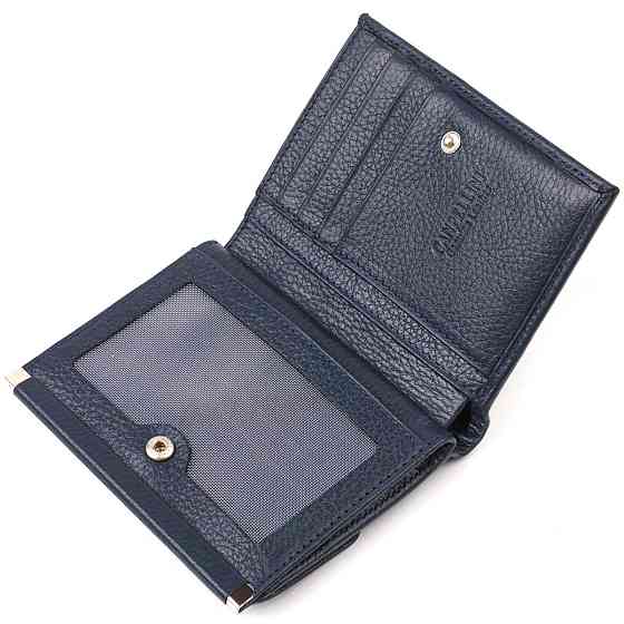 Практичний гаманець для жінок середнього розміру з натуральної шкіри CANPELLINI 21813 Синій Київ