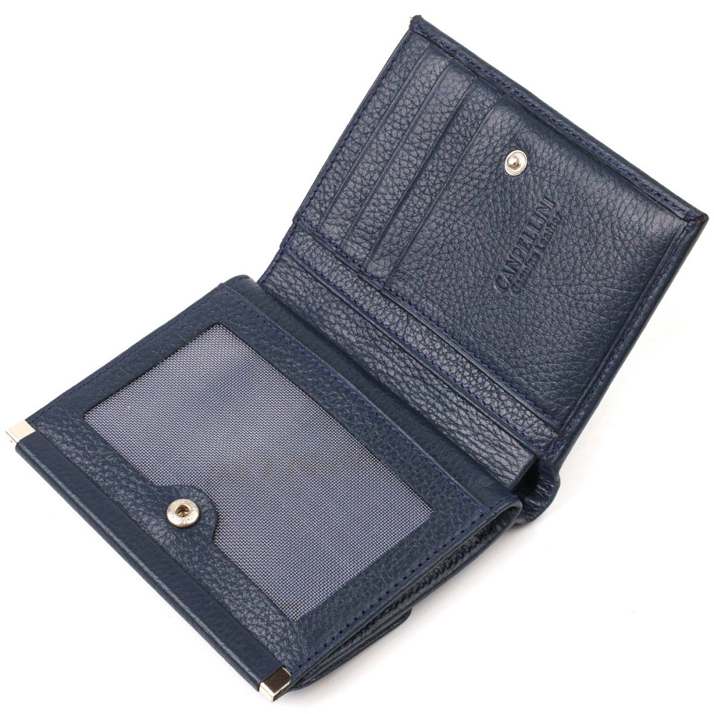 Практичний гаманець для жінок середнього розміру з натуральної шкіри CANPELLINI 21813 Синій Київ - фото 3