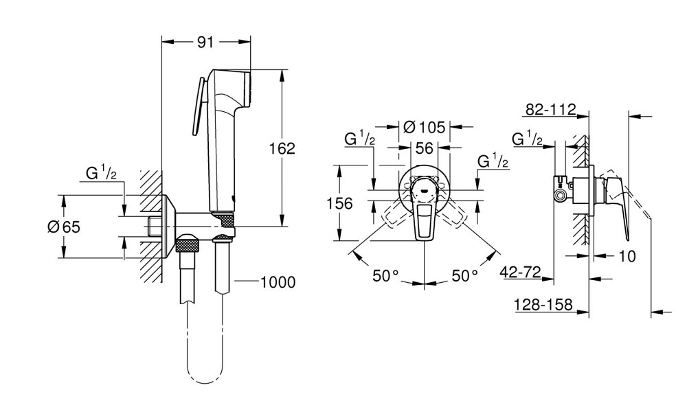 Комплект гігієнічного душу Grohe BauLoop New (UA2904200B) Київ - фото 5
