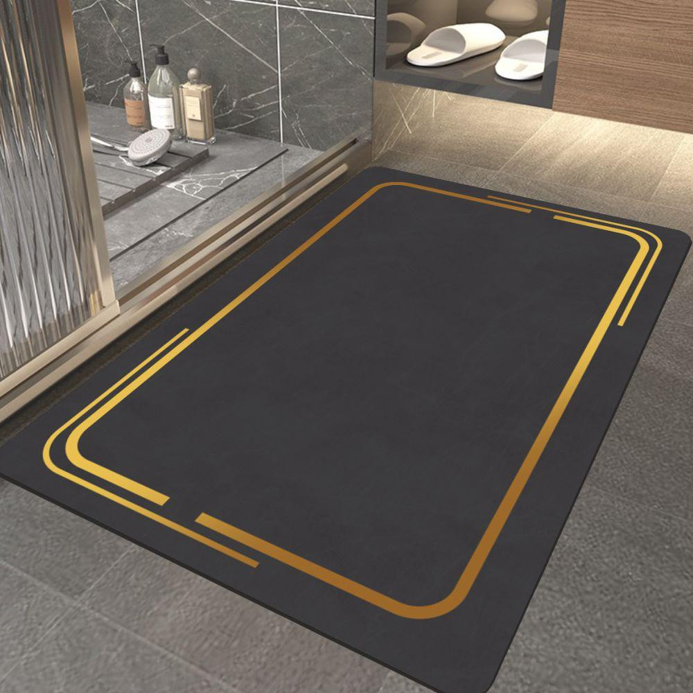 Суперпоглощающий Диатомитовый Коврик Aquarius для ванной 60 х 90 см Графитовый Мрамор Буча - изображение 1