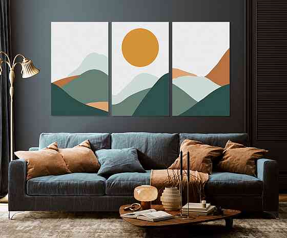 Модульна картина у вітальню/ спальню     Гірський пейзаж       ART-191_3A Київ