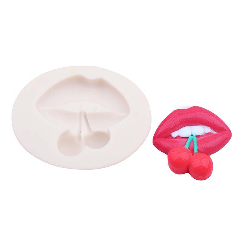 Силиконовый молд Губы с вишней 65 мм серый Киев - изображение 4