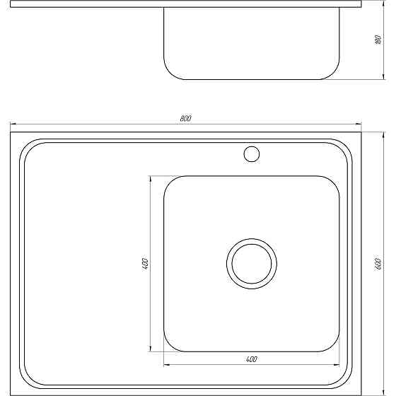 Мийка кухонна накладна прямокутна 800х600х180 Decor Right MR 8060 R D Mira Луцьк