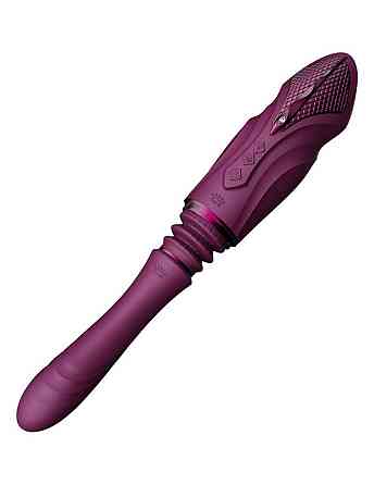 Компактна смарт секс-машина Zalo – Sesh Velvet Purple, 2 насадки, пульт ДК, кристал Swarovski Sex Aura Київ