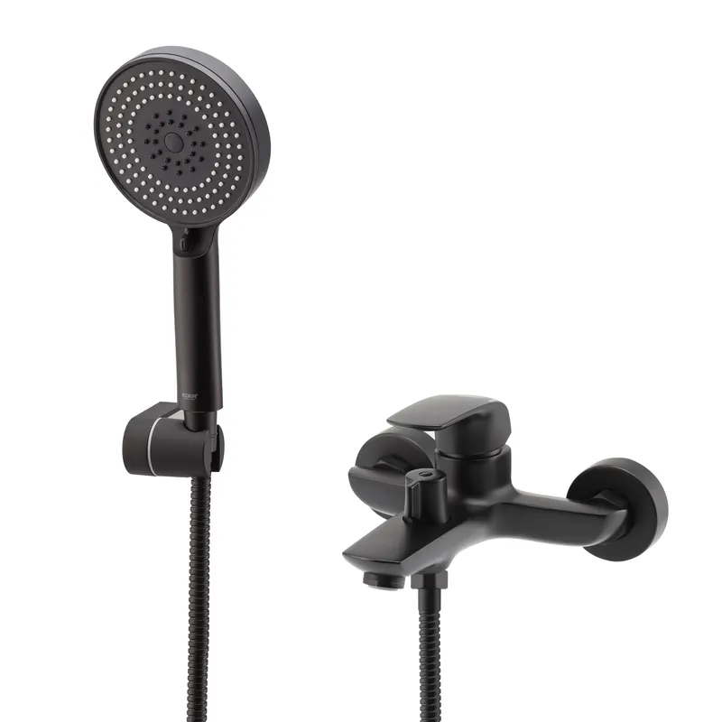 Змішувач для ванни з коротким виливом Koer KB-40008-05 (Колір чорний) (KR3473) Київ - фото 1