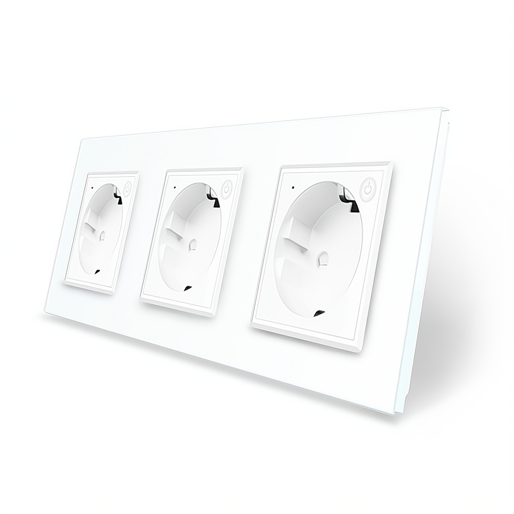 LIVOLO Тримісна розумна розетка ZigBee із заземленням Livolo білий (VL-C7FCTC16AZ-6WP) Коломия - фото 2