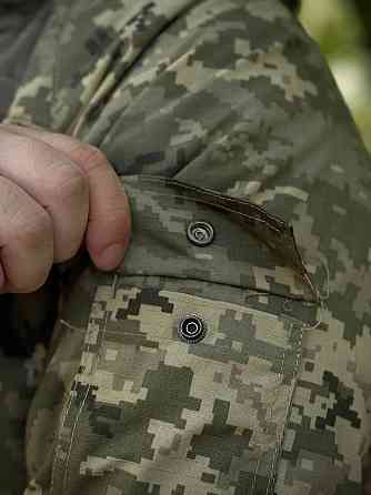 Тактическая зимняя теплая парка 4.5.0. пиксель ветрозащитная рип стоп на подкладке Omni-Heat с капюшоном WAR Львов