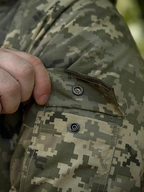 Тактическая зимняя теплая парка 4.5.0. пиксель ветрозащитная рип стоп на подкладке Omni-Heat с капюшоном WAR Львов - изображение 4