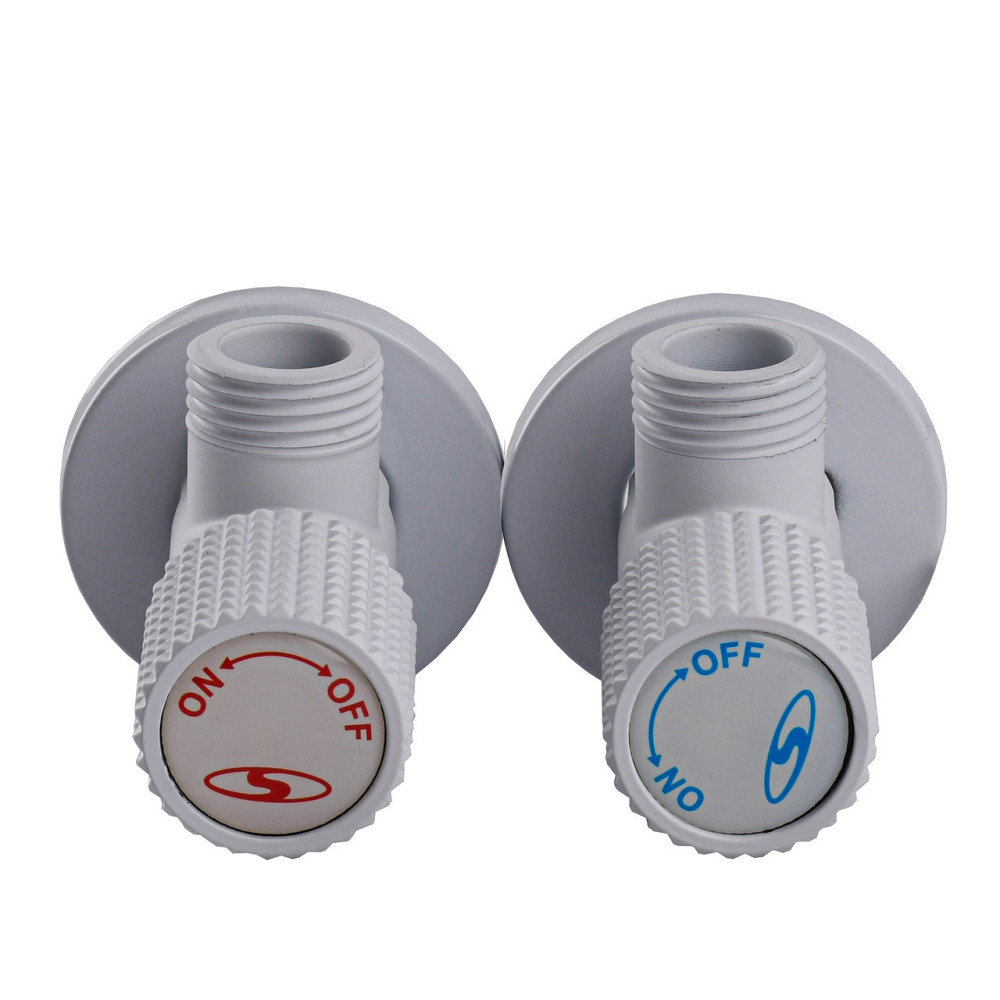 !Набір кранів кутових кераміка SOLOMON EXCLUSIVE 1/2″X1/2″ 9889 WW (White/White) (комплект2шт.) (000028992) Киев - изображение 3