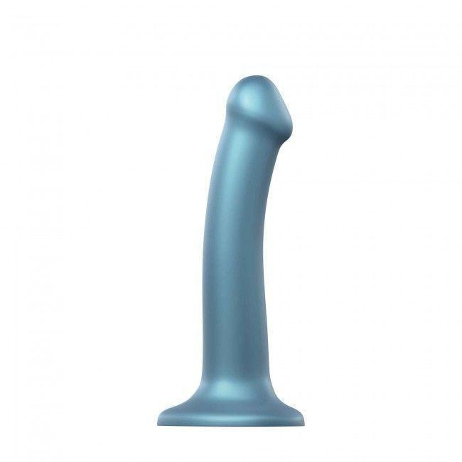 Насадка для страпона Strap-On-Me Mono Density Dildo Blue M, диам. 3,3см, однослойный силикон, гибкий Sex Aura Киев - изображение 2