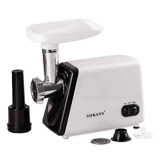 Електрична м'ясорубка для фаршу Sokany електром'ясорубка для дому потужна 2500 Вт з насадками Біла SK-312 Коломыя