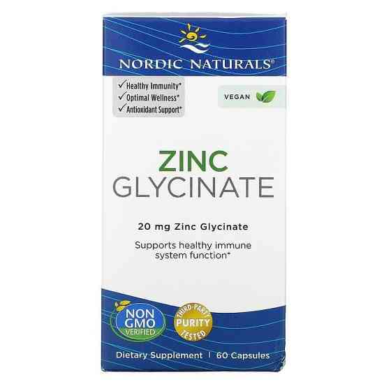 Гліцинат цинку Nordic Naturals Zinc Glycinate 20 мг 60 капс Київ