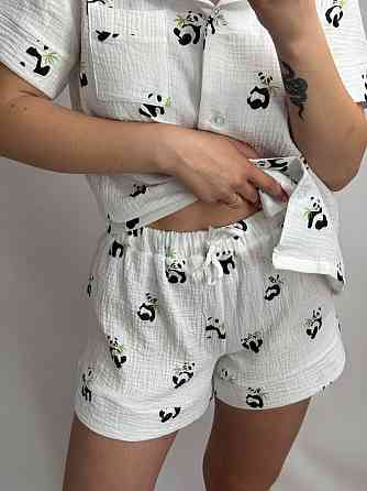 Жіноча піжама з шортами муслінова Панда S Харків