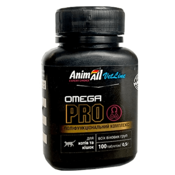 Витамины AnimAll VetLine Omega Cat PRO для котов и кошек, 100 таб Киев