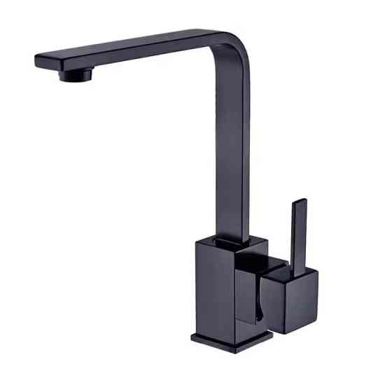 Змішувач для кухні з латунний, з нержавіючої сталі з бічним важелем, колір чорний Кам'янець-Подільський