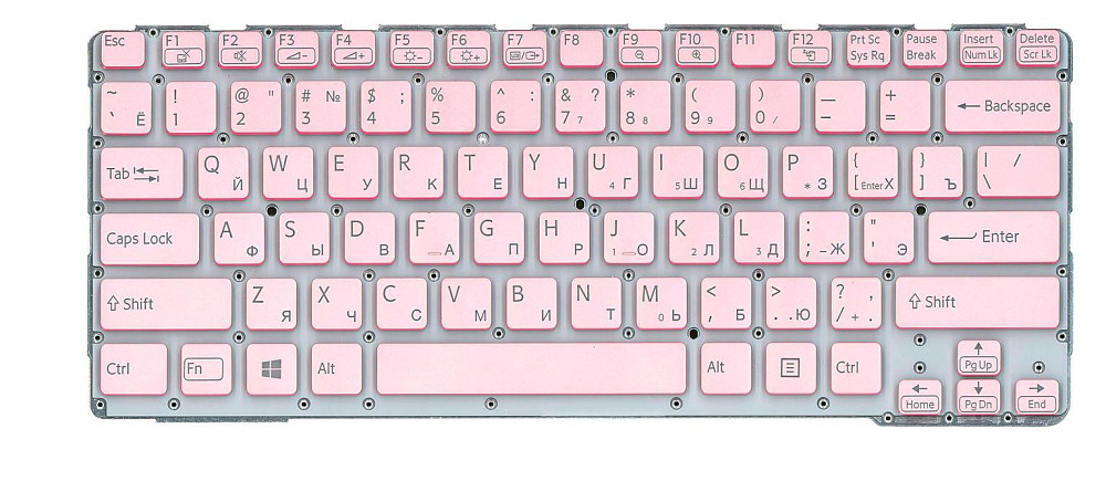 Клавиатура для ноутбука Sony (SVE14A) Pink, с подсветкой (Light), (No Frame) RU Вінниця - фото 2
