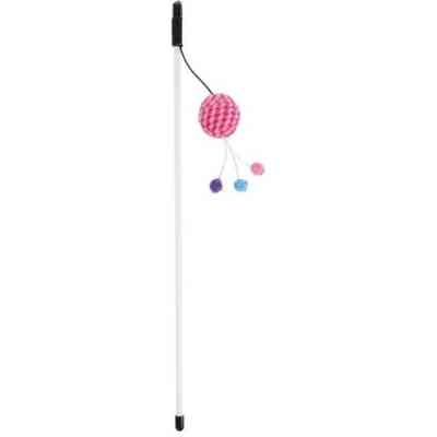 Іграшка для котів Hippie Pet Вудка з м'ячиками рожева 46 см (HIPCW16022RO) Вінниця