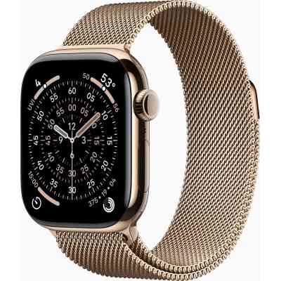 Смарт-часы Apple Watch Series 11 GPS + Cellular 42mm Gold Titanium Case with Gold Milanese Loop (MF8Y4RK/A) Винница