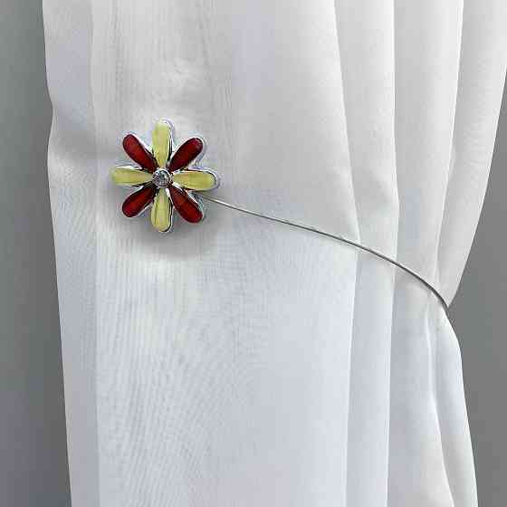 Магніти для штор та гардин "Квітка" набір 2 шт Червоний з жовтим (81-251) Київ