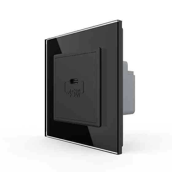 LIVOLO Розетка USB Type-C з Power Delivery 45W Livolo чорний (VL-C7-FCUC-2BP) Коломия