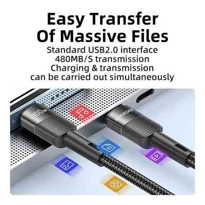 Дата кабель USB-C to USB-C 1.0m 100W black Essager (EXCTT1-XC01) Вінниця