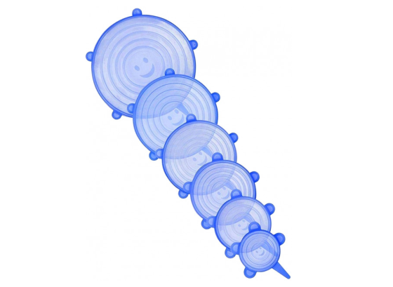 Набор силиконовых крышек 6 шт — прозрачные / 7492 Днепр