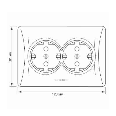 Розетка Videx BINERA 2ая із заземленням кремова (VF-BNSK2G-CR) Вінниця