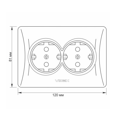 Розетка Videx BINERA 2ая із заземленням кремова (VF-BNSK2G-CR) Вінниця - фото 6