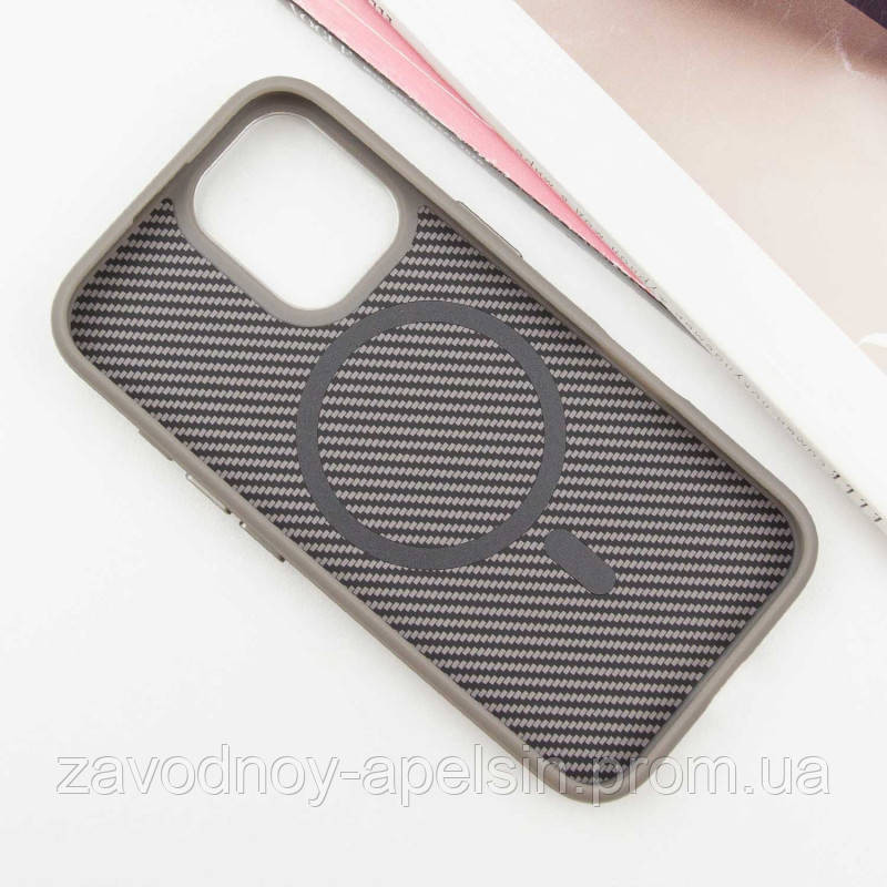 Iphone 16 Защитный чехол Кевлар Карбон (серый) Одесса - изображение 4