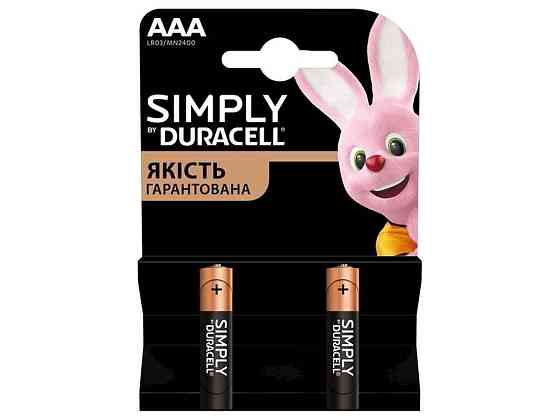 Батарейка лужна LR03/AAA 2шт (блістер) Simply 28296 ТМ DURACELL Київ