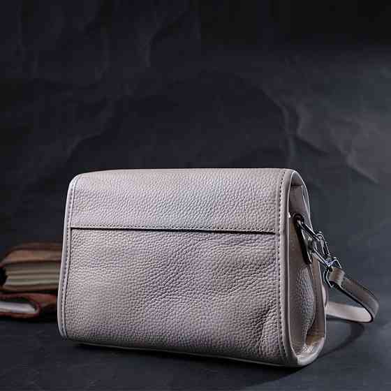 Жіноча шкіряна сумка із напівкруглим клапаном Vintage 22258 Біла Київ