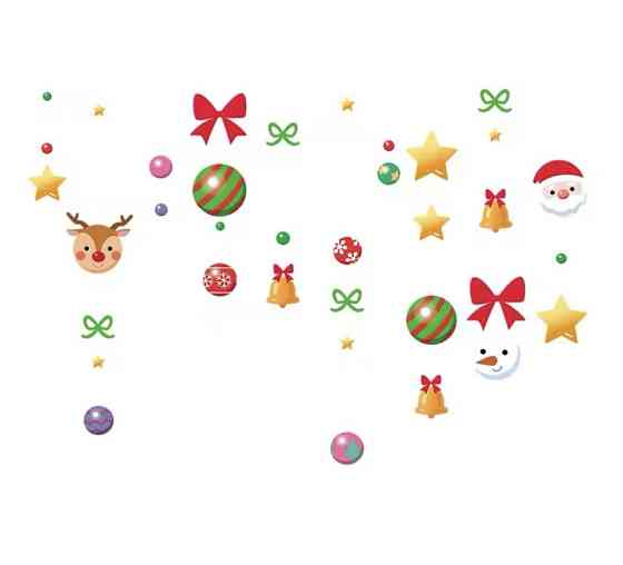 Новорічні наклейки "Кульки новорічні" - розмір стікера 44*60см, силікон Київ