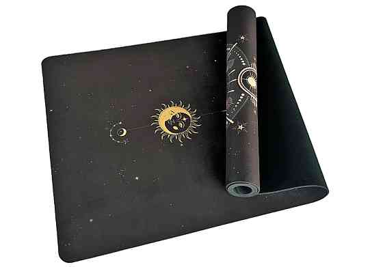 Килимок для йоги EasyFit BlackMoon (замша-каучук) чорний Коломия