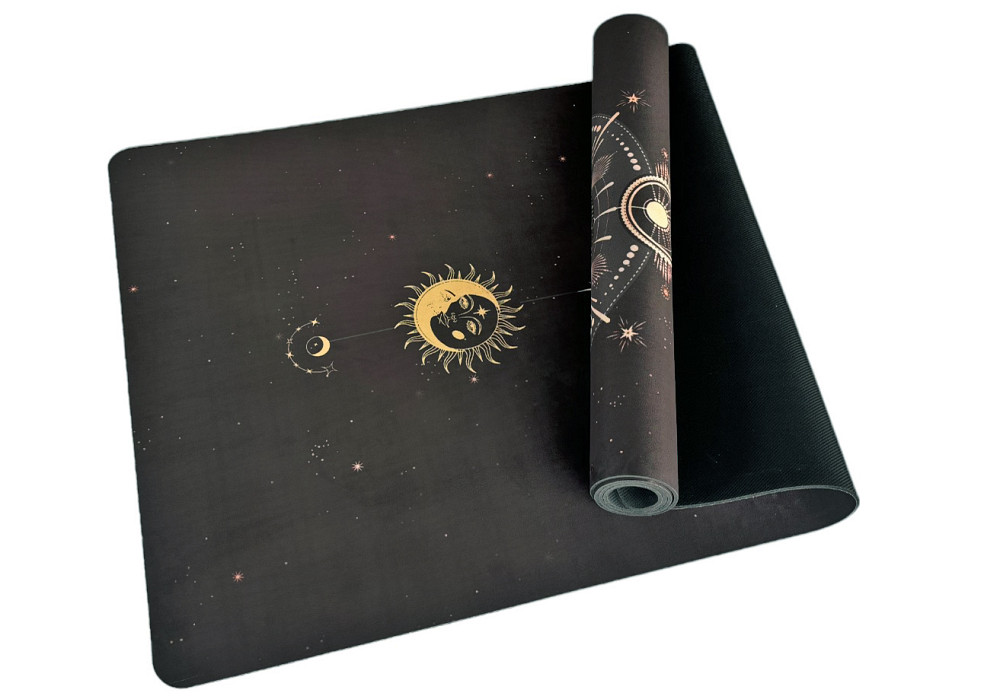 Килимок для йоги EasyFit BlackMoon (замша-каучук) чорний Коломия - фото 4