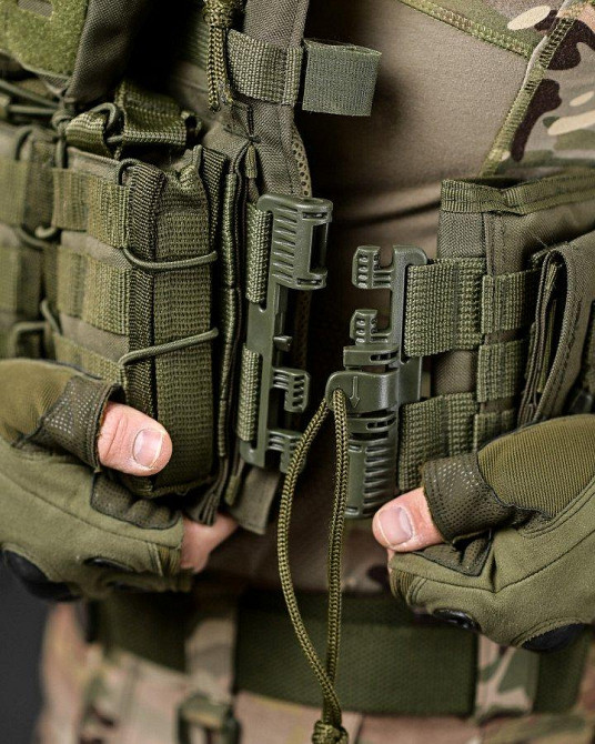 Плитоноска SINGLE SWORD олива 4 точки швидкого скидання Одеса - фото 4