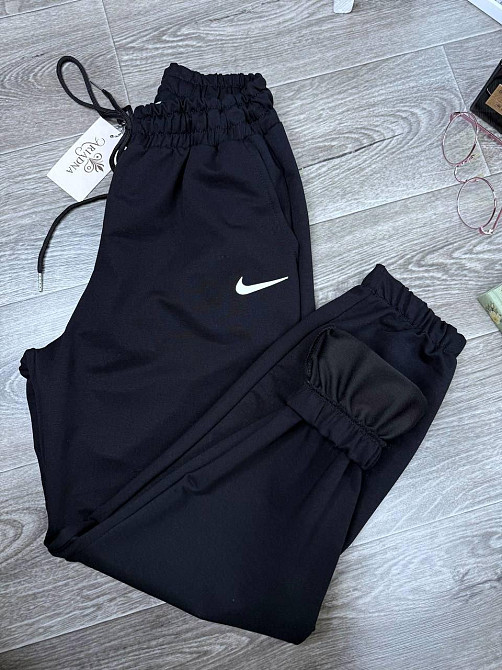 Женские теплые спортивные штаны - джоггеры с высокой посадкой турецкая двухнить пенье 46/48 Одесса - изображение 5